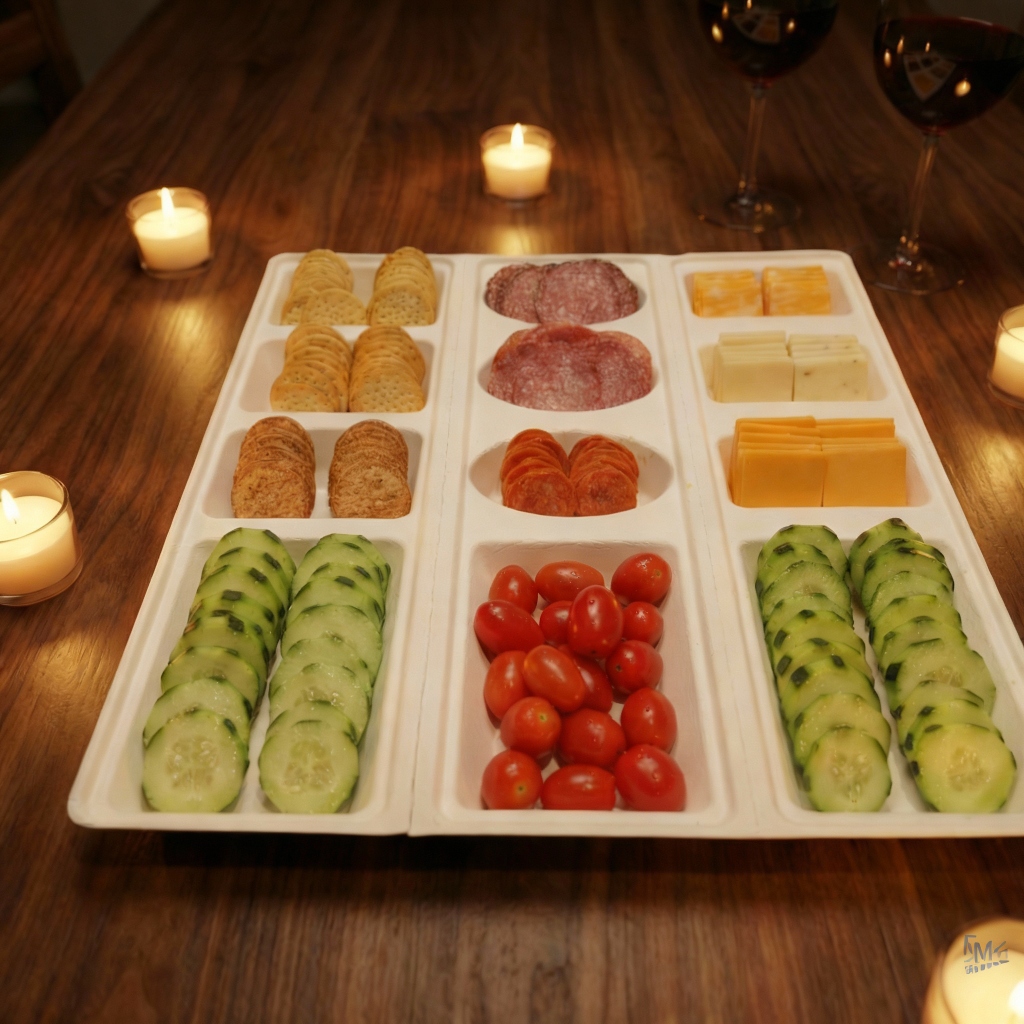 Romantic charcuterie board setup