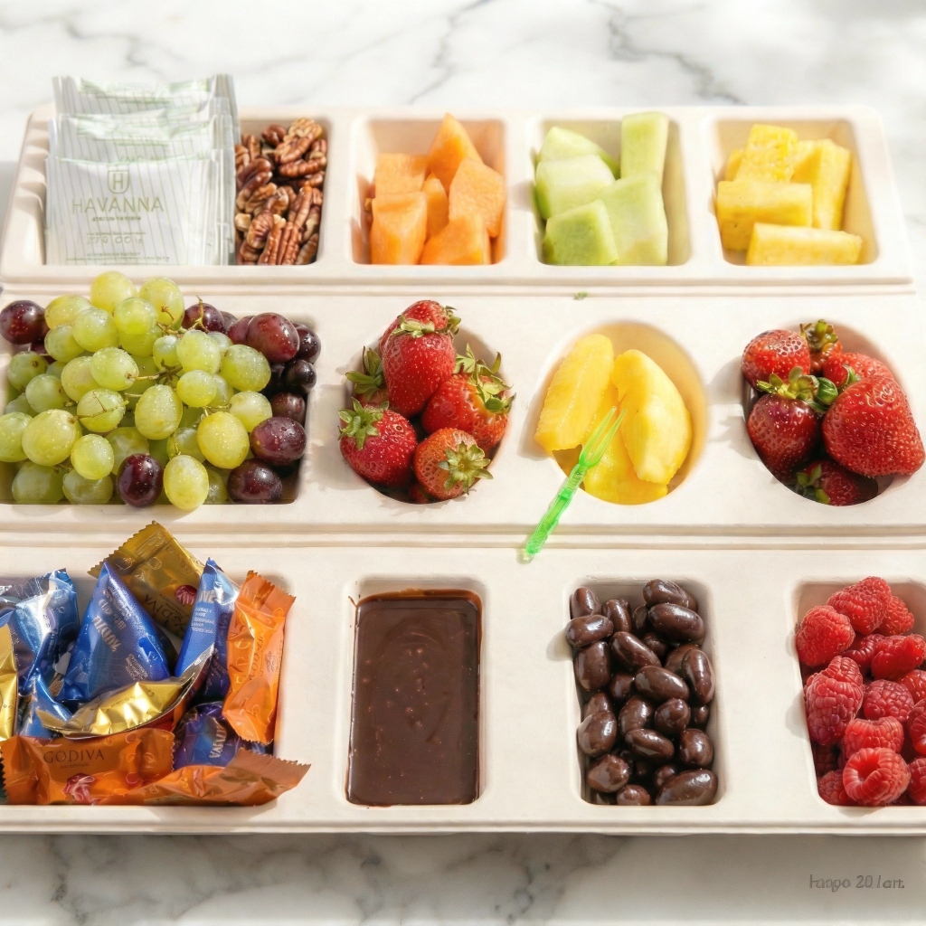 Fresh fruit platter setup